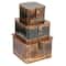 Hello Honey® 7" Burnt Copper Finish Square Decorative Boxes Set